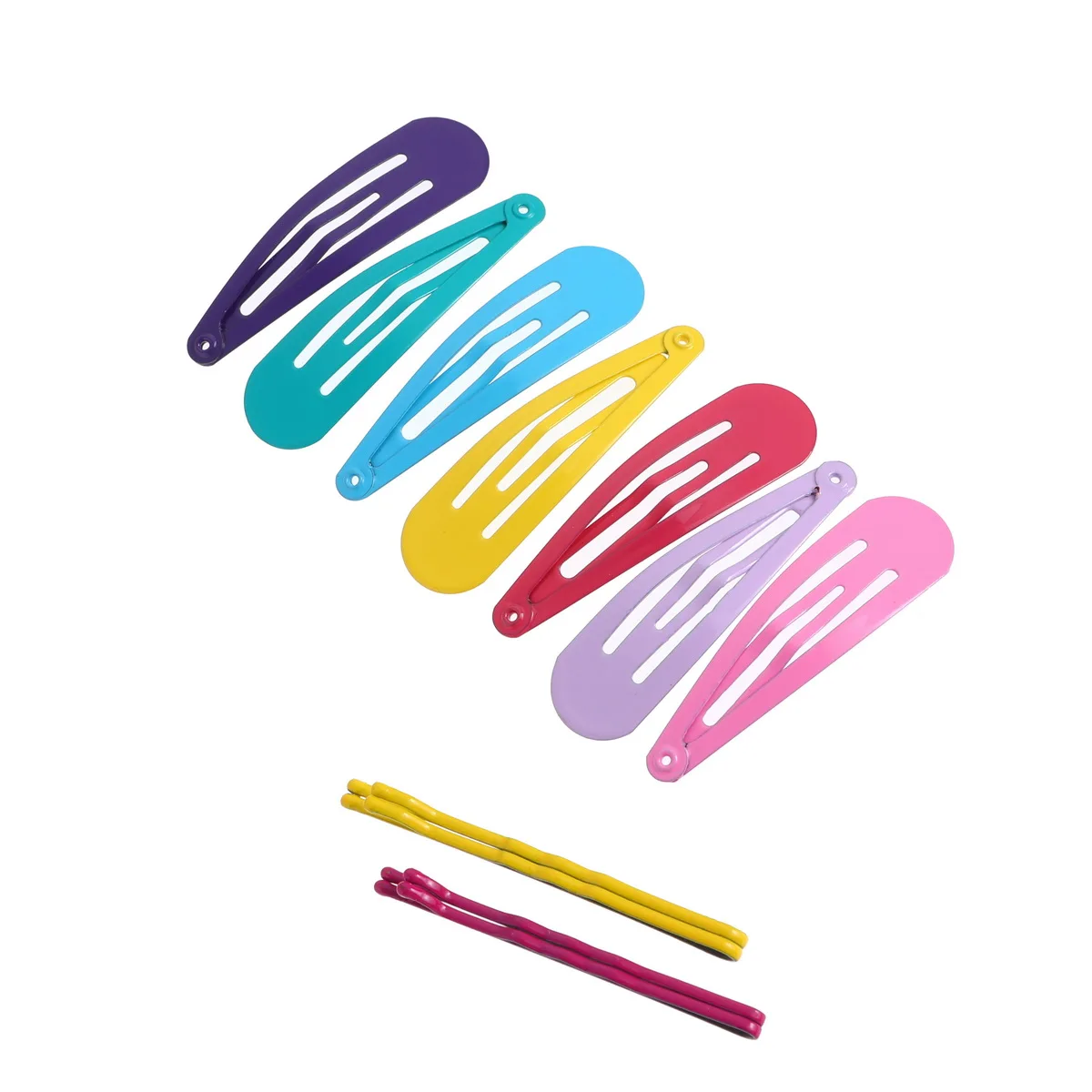 

12pcs Snaps and Bobby Pins For Women Hair Barrettes Metal Hairgrip Solid Colorful Alligator Clip Accessories