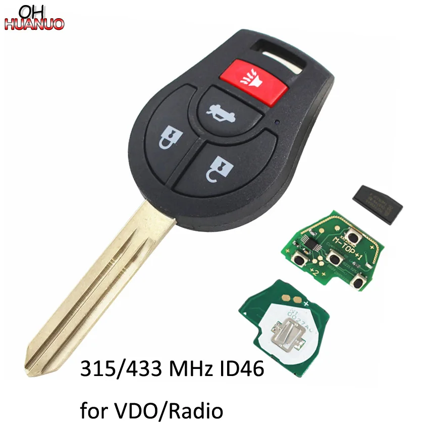 3 + 1 кнопки дистанционного управления брелок для Nissan 4 315 МГц (VDO) Versa TIIDA Sunshine (радио)