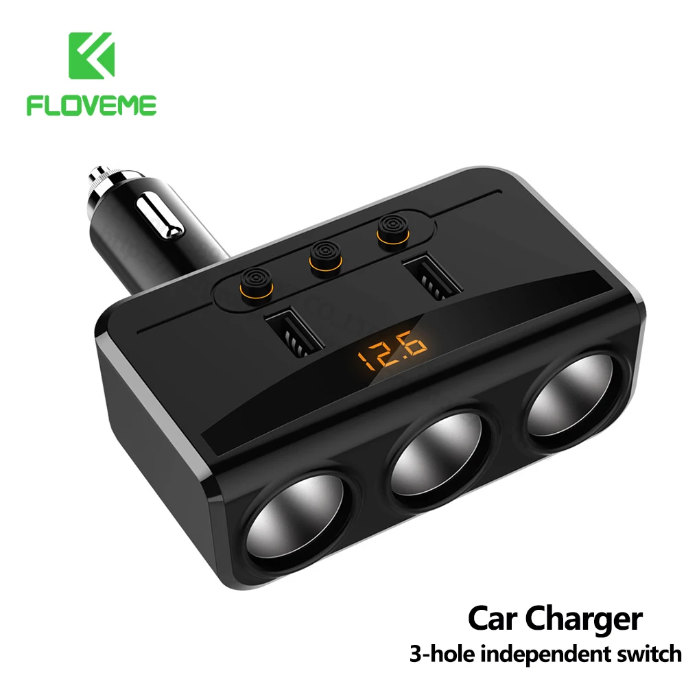 

Устройство зарядное FLOVEME автомобильное с USB-портами, 10 Вт, 5 А