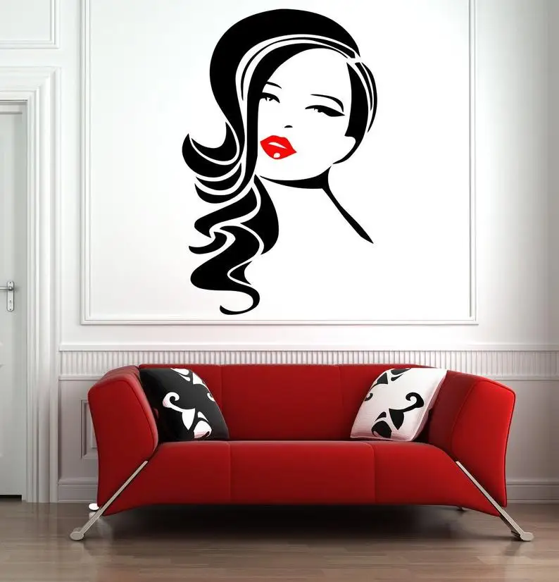 Cucko птица красивая женщина стены наклейка в парикмахерскую Настенный декор виде