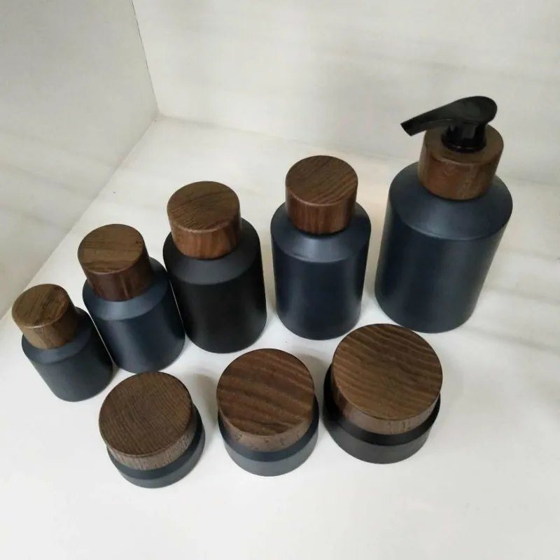 100 мл 4oz бутылочка распылитель для лосьона крема контейнер черный белый Наклонный