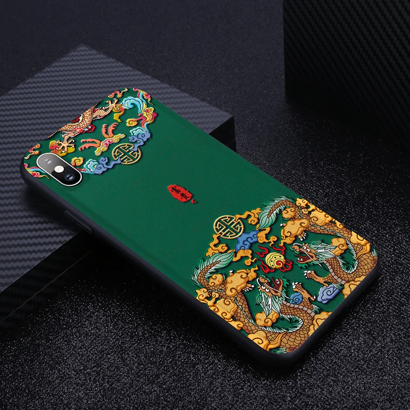 CENMASO для IPhone XR, чехол для IPhone 7, 8 Plus, X, XS Max, китайский дизайн, ультра тонкий мягкий кожаный чехол для IPhone 7, 8, чехол