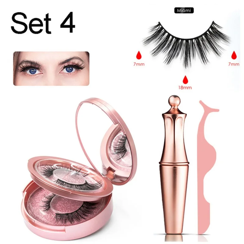 10 наборов магнитные Накладные ресницы с магнитной жидкой подводкой для глаз 2