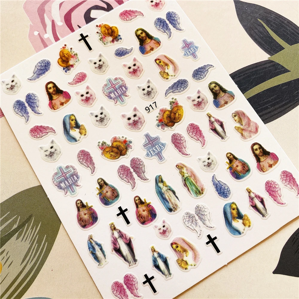 

913-917 Jesus cross 3D Back glue Nail decal Nail sticker Nail decoration Nail art Nail ornament