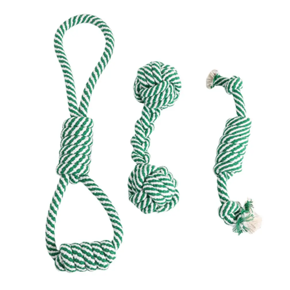 Хлопковая собачья веревка игрушка узел щенок жевательные прорезыватели игрушки