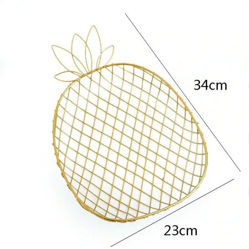 

Nordic Metal Iron Fruit Plate Candy Snack Plate Creative Home Living Room Desktop Storage Basket