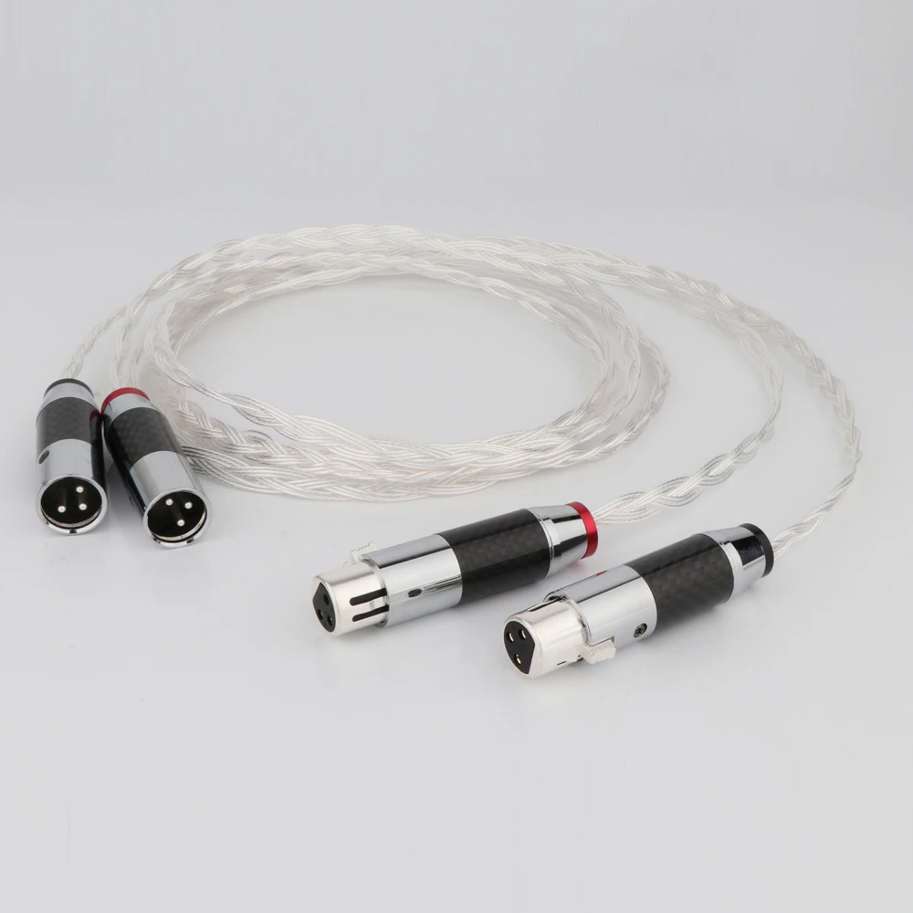 Посеребренный 9-жильный плетеный кабель 5N OCC для подключения сигнала аудиокабеля