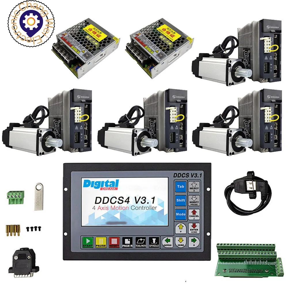 ЧПУ четырехосный комбинированный комплект 1 * ddcsv3.1 автономный контроллер + 2*75 Вт