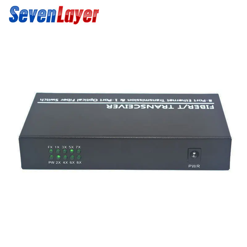 Волоконно оптический коммутатор 8 RJ45 1 SC волоконный порт 1G8E медиаконвертер 10/100/1000M