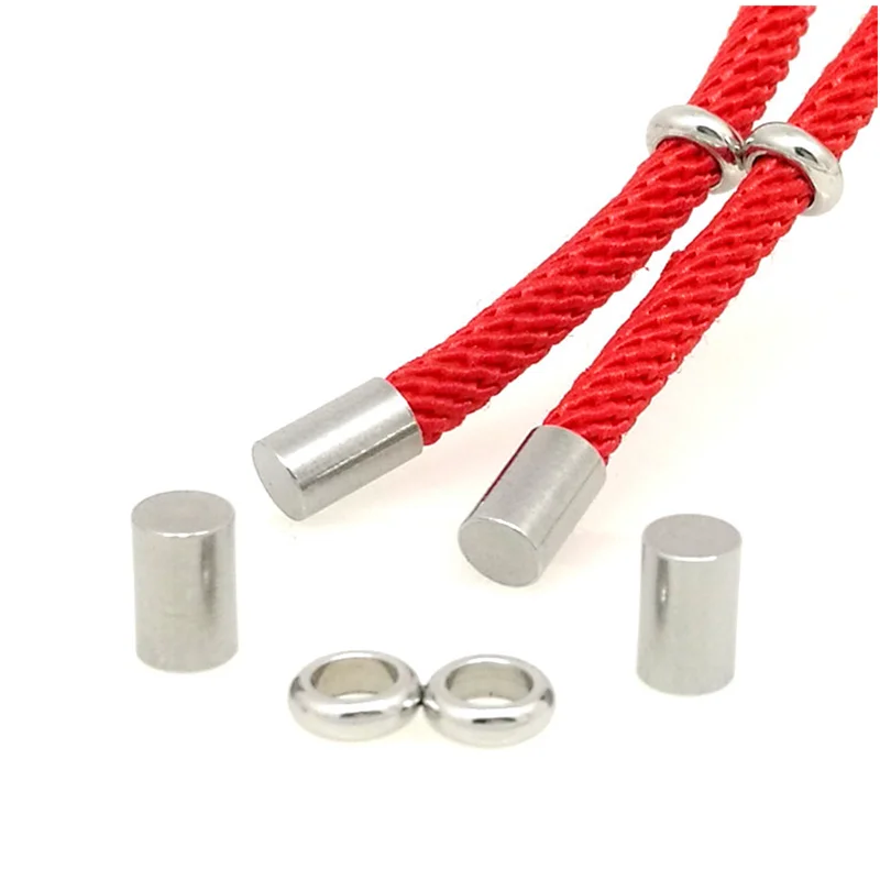 Концевики из нержавеющей стали для кожаного шнура 1 5/2/3/4/6/8 мм отверстия круглого