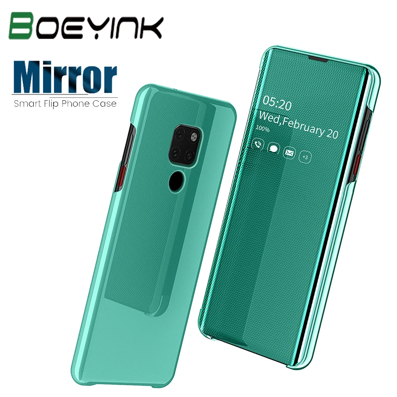 Умный зеркальный флип чехол BoeYink для Huawei P30 Pro Lite из искусственной кожи Mate 20 Pro/Mate