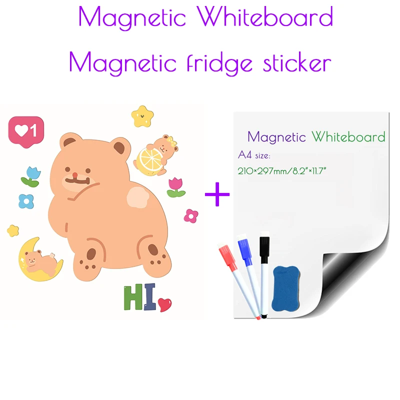 Whiteboard Magnetic Stickers Sadhu for Notes Calendar Planner Fridge Cartoon Magnet Child Drawing Framework On The Refrigerator