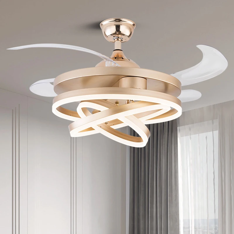 

Modern Nordic Bedroom Decor Ceiling Fans with Lights Remote Control Lamp Ventirador Techo Chandeliers with Fan for Lobby