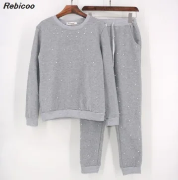 Женский спортивный костюм с длинным рукавом и о-вырезом большой размер 2019 |