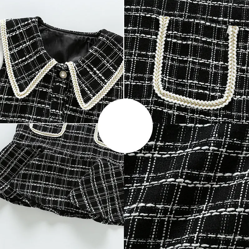 

Baby Girl Dress High Quality New Autumn Winter Preppy Style School Girl Clothes 4-14Yrs Girls Party Dress Plaid Princess Clothes