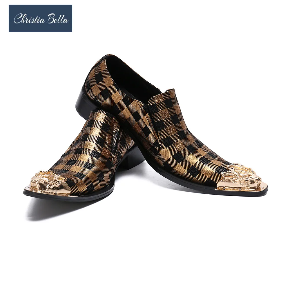 Christia Bella модные решетки из натуральной кожи мужская обувь в деловом стиле Большие