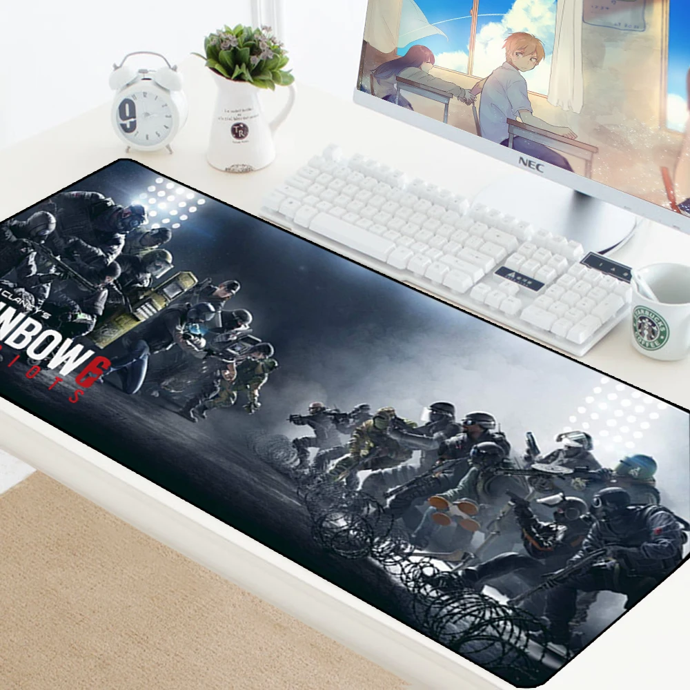 Большой коврик для мыши, игровой коврик из резиновой ткани для геймера, коврик для мыши Rainbow Six Siege, Противоскользящий коврик для ПК, компьютера, ноутбука, ноутбука