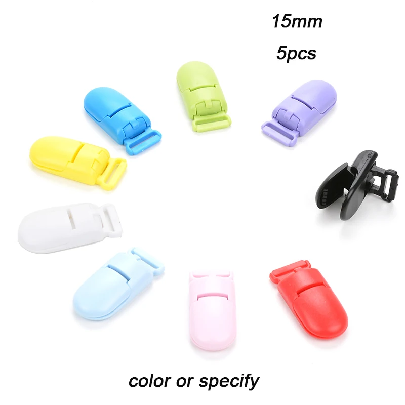 5pcs 15mm colorful LOFCA, разноцветный нейлоновый шнур, Прорезыватель для сосок, зажим, аксессуары, сделай сам, для прорезывания зубов, ожерелье, подвеска для изготовления ювелирных изделий - Цвет: 5pcs 15mm colorful