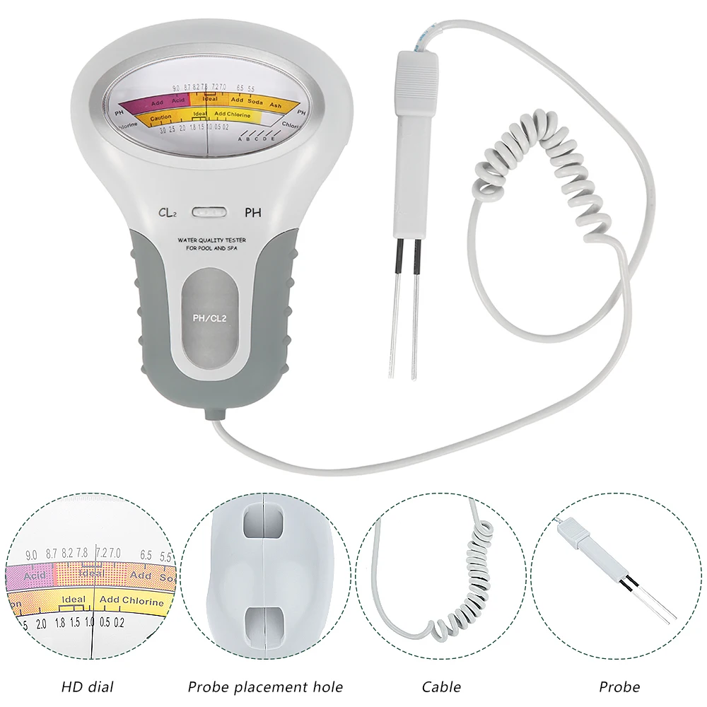 2 в 1 CL2 рН тестер портативный домашний детектор воды без загрязнения для питья