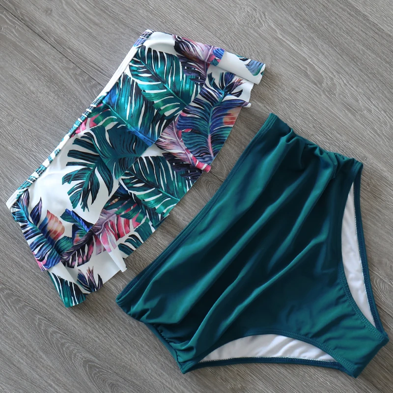 

2021 New Sexy Bikinis Women Swimsuit High Waist Bathing Suit Plus Size Swimwear Push Up Bikini Set Vintage Beach Wear Biquini