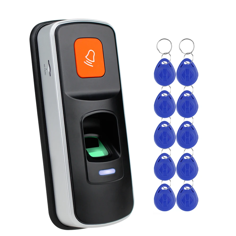 OBO DC12V RFID система контроля доступа к отпечаткам пальцев биометрический дверной замок для дома поддержка SD карты WG26 дверной звонок+ 10 брелков