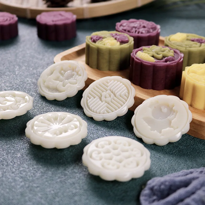 11 Styles Non-stick Mooncake Mold Hand Pressure Fondant Moon Cake Decorating Tools Cookie Cutter Pastry Baking Tool Kitchen | Дом и сад