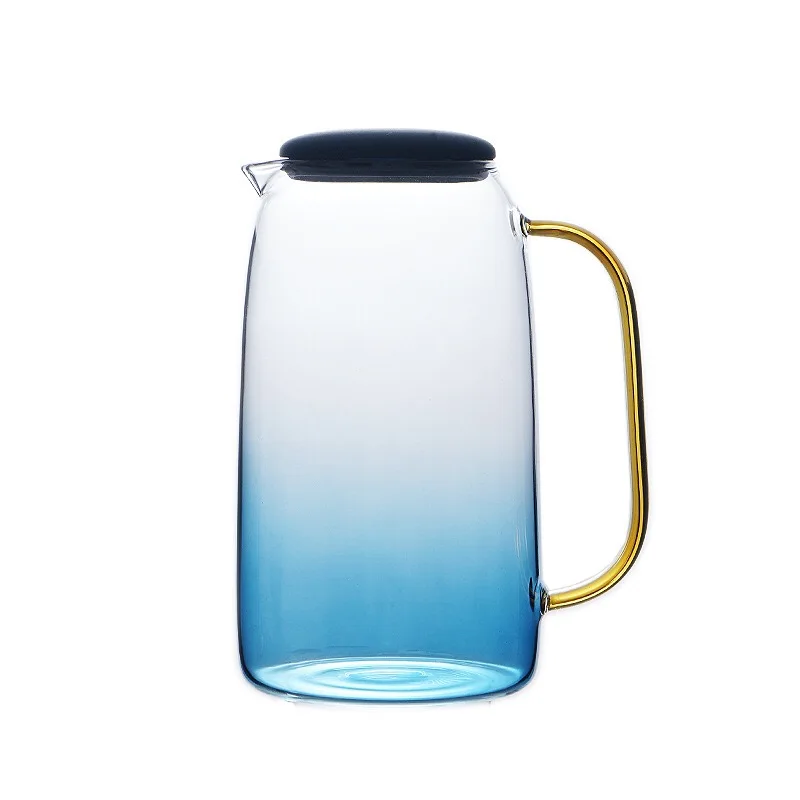 Градиентная Цветная мраморная стеклянная бутылка для холодной воды