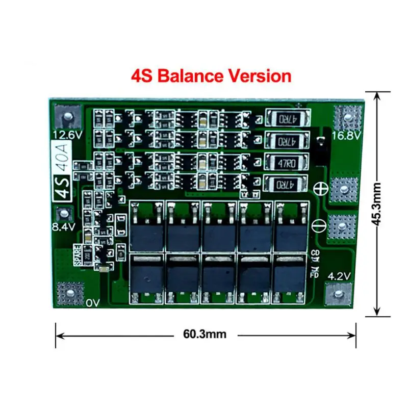 4S 40A литий ионная батарея Защитная плата 18650 зарядное устройство PCB BMS для