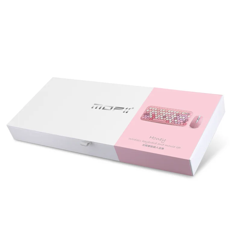 

Ferris hand MOFII pink girl 2.4G wireless mini keyboard and mouse set notebook desktop universal