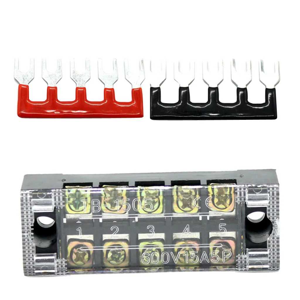 600V 15Amp 5 позиций двухрядный винтовой блок с клеммными барьерными полосками|Кабели