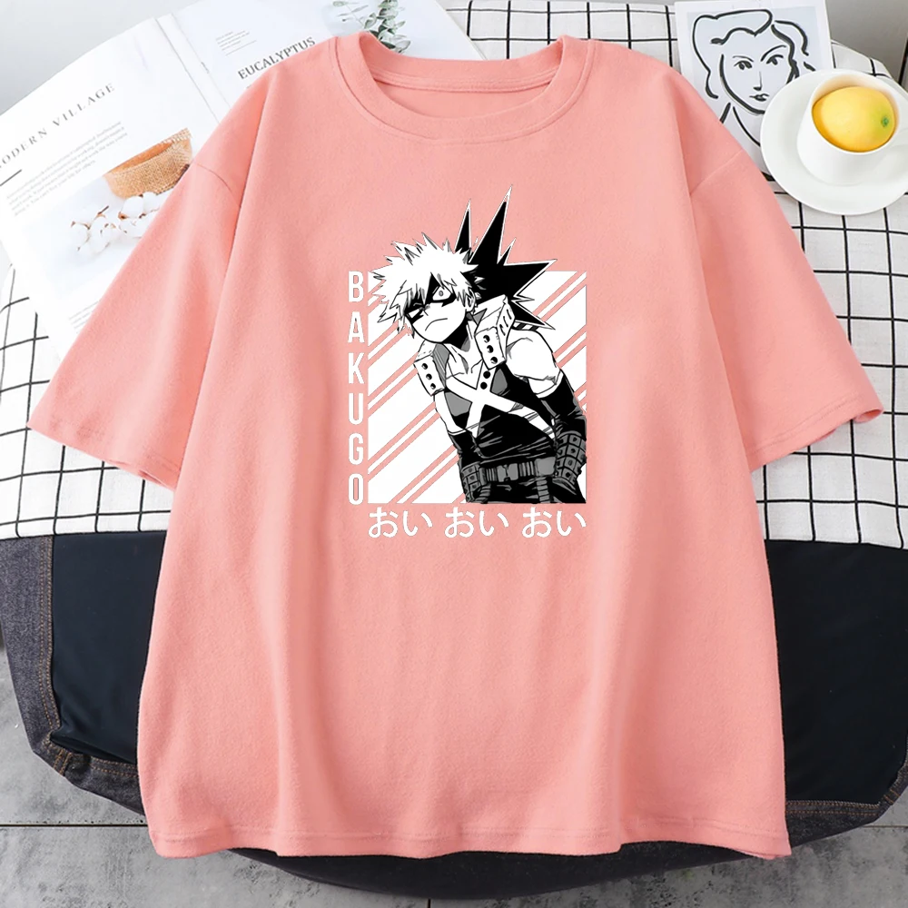 

Футболка Haikyuu Bakugo женская с принтом, оверсайз рубашка в стиле хип-хоп, одежда Аниме, уличная одежда с принтом манга в стиле хип-хоп, милые женс...