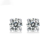 trendy 0 5 1ct d color vvs1 round moissanite earrings 4 prong 925 sterling silver lab moissanite stud earrings for women gift