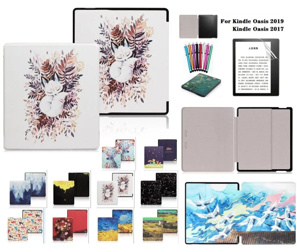 Умный кожаный чехол GLIGLE для Amazon Kindle Oasis 2019 защитный kindle oasis 2 2017 пленка экрана и