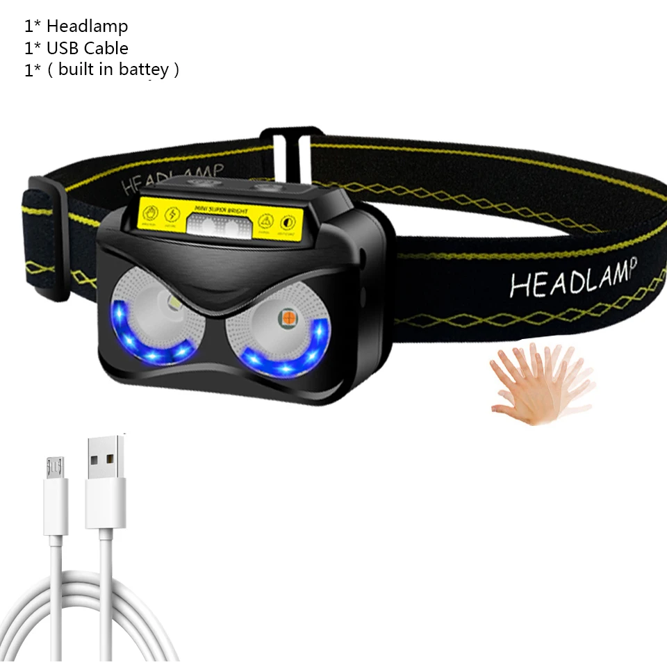 Z40 3000LM перезаряжаемые светодиодные мини фары датчик движения тела светодиодный