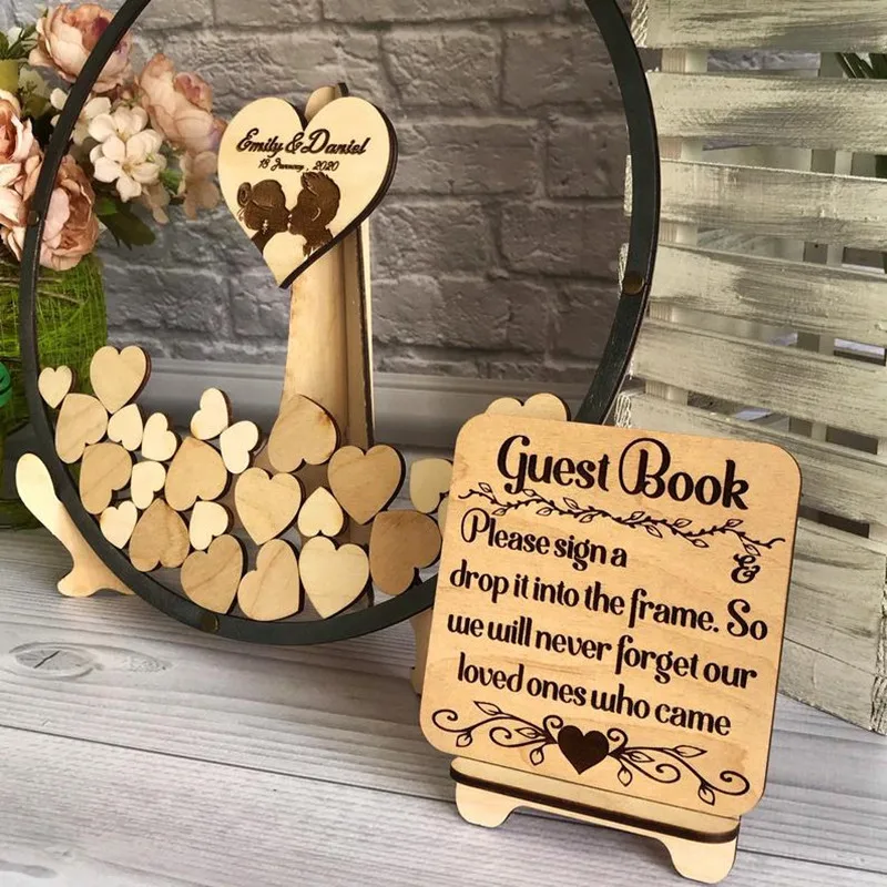 Прозрачная круглая акриловая Гостевая книга на заказ индивидуальная Свадебная