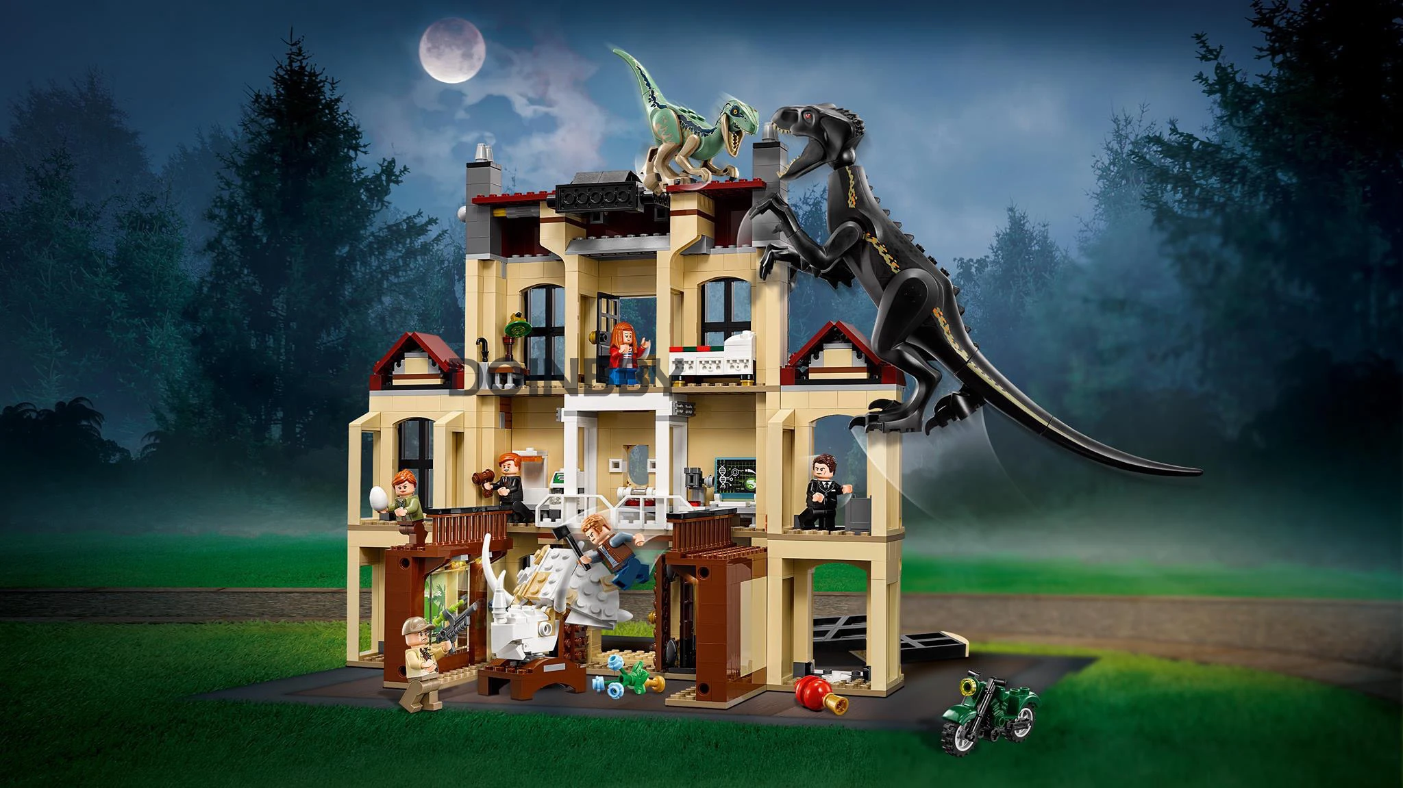 Indoraptor Rampage at Lockwood Estate 10928 мир Юрского периода серии 1019 шт. строительные блоки модель детских игрушек 75930