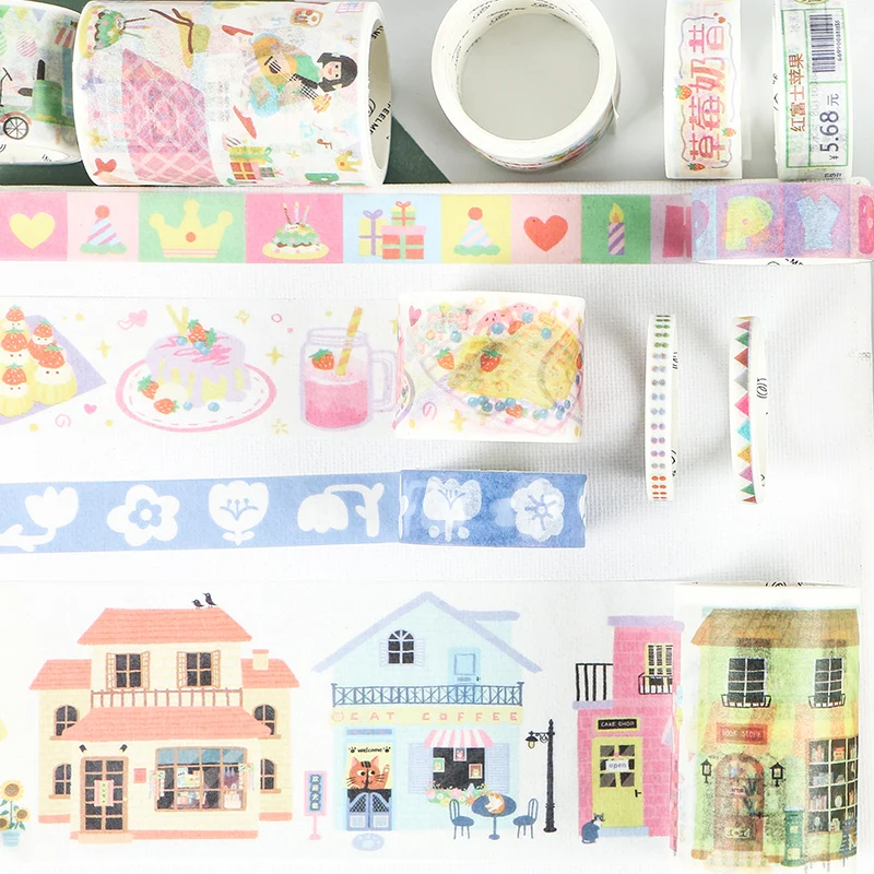 Mohamm 6 шт. в современной бизнес серии Kawaii мультфильм васи Маскировочная Липкая Лента Скрапбукинг Канцелярские Декоративные ленты