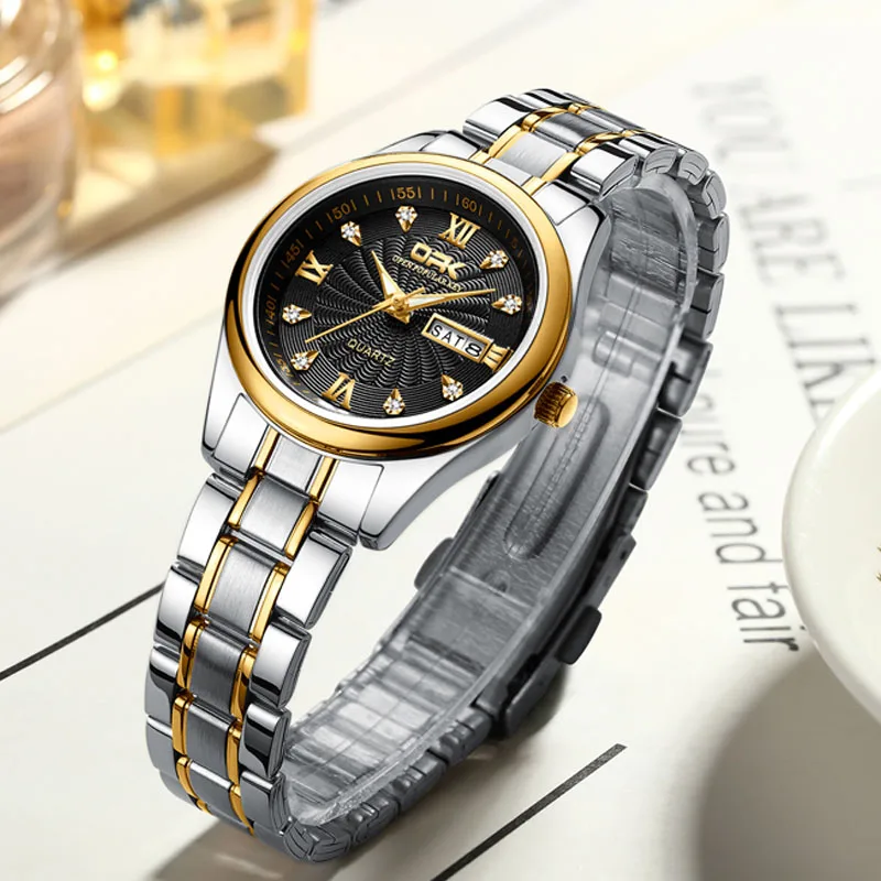 Часы OPK мужские и женские классические из нержавеющей стали водонепроницаемые
