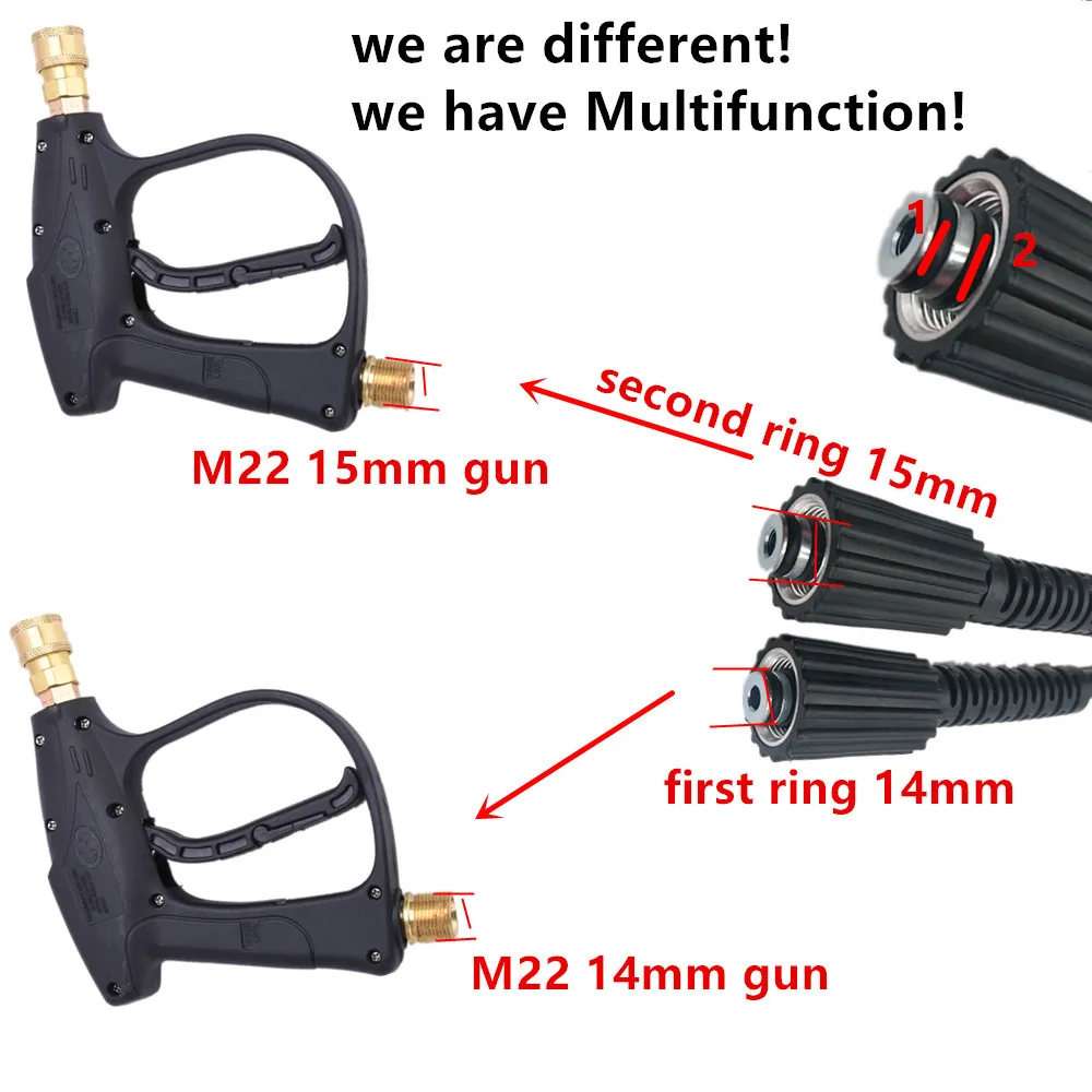 HNYRI M22 pin 14/15 мм Высокое Давление шланг смачиватель 3000PSI шнур трубы чистой воды