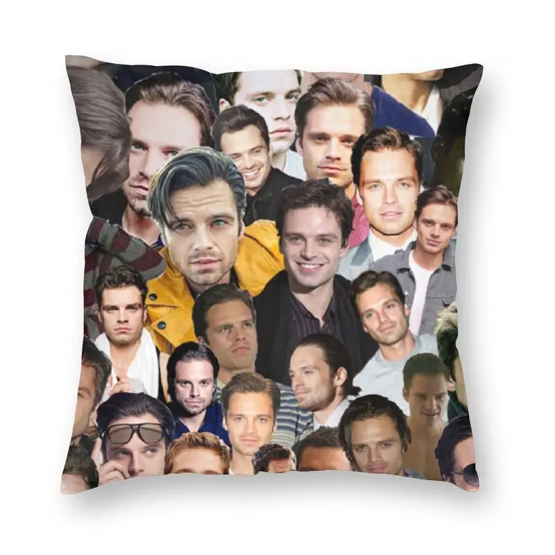 

Модный чехол для диванной подушки Себастьян Стэн коллаж домашняя декоративная квадратная наволочка 45x45 см наволочка для гостиной