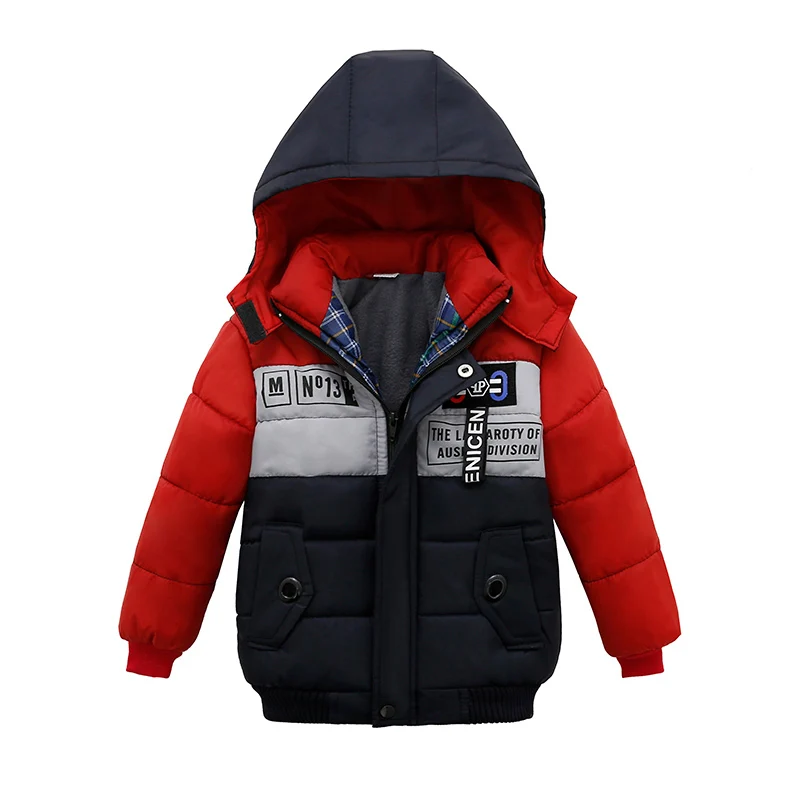 

Boys Splicing Casual Outerwear Children Thick Warm Coat Kids Hooded Jacket Baby Boy Fashion Down Jacket Autumn Winter Clothes