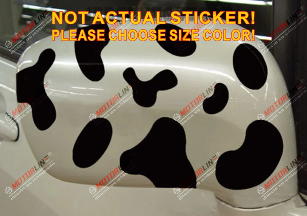 

Dairy Cattle Cow Style Black Car Side Mirror Rearview Decal Sticker