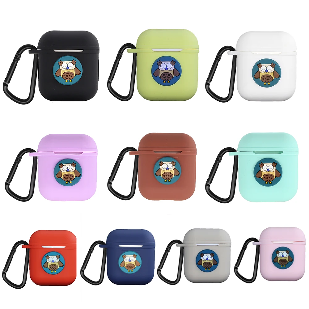 Силиконовый ударопрочный водонепроницаемый защитный чехол в форме совы для AirPods