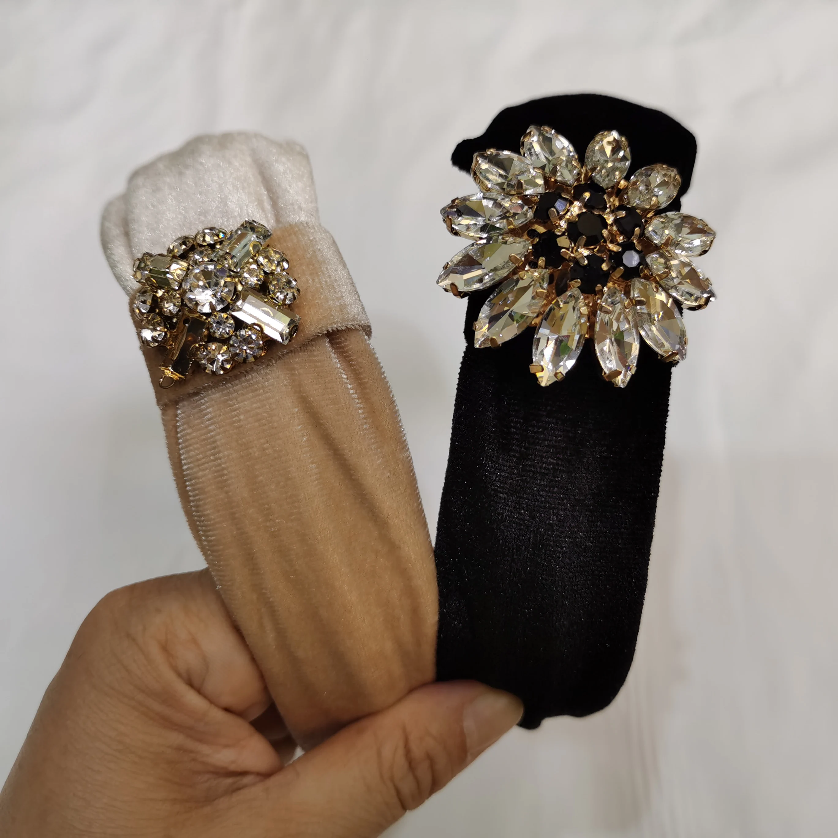 Новинка бархатные Стразы повязки для волос женщин головная повязка diadema на