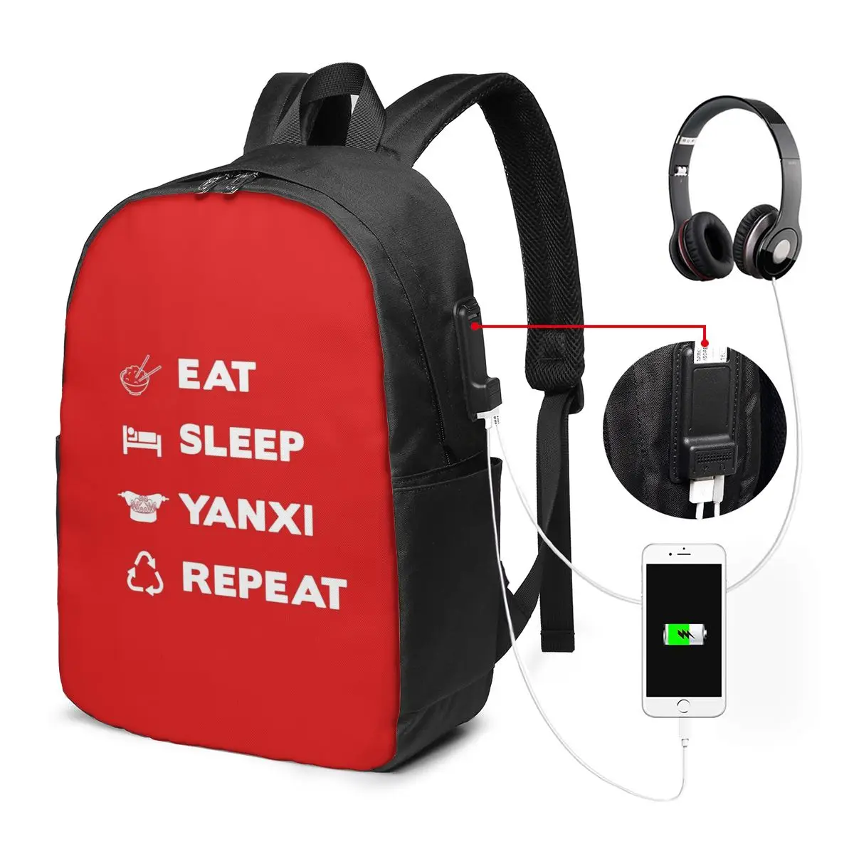 

Yanxi Backpack Yanxi Backpacks Shopper Trend Bag Teen High quality Men - Women Multi Function Print Bags