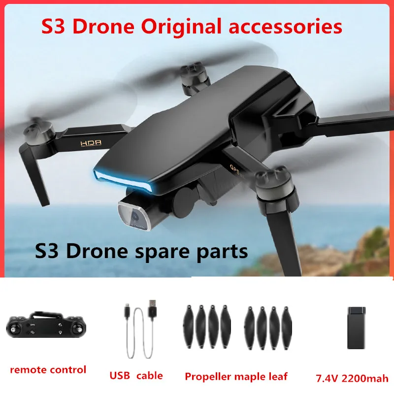 

S3 GPS Drone Original Accessories 7.4v 2200mah Battery Propeller Blade USB Cable For S3 Quadcopter Spare Parts S3 Dron