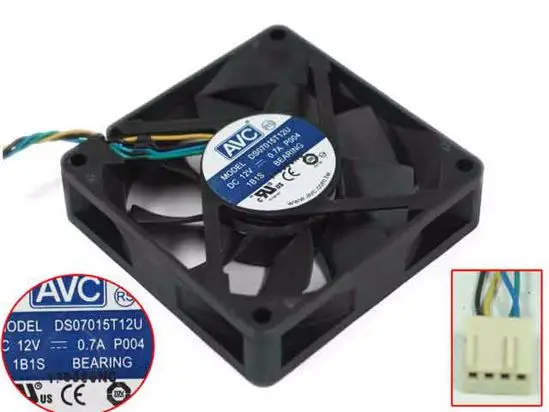 AVC DS07015T12U серверный охлаждающий вентилятор постоянного тока 12 В 0,7a 70x70x15 мм 4-проводной