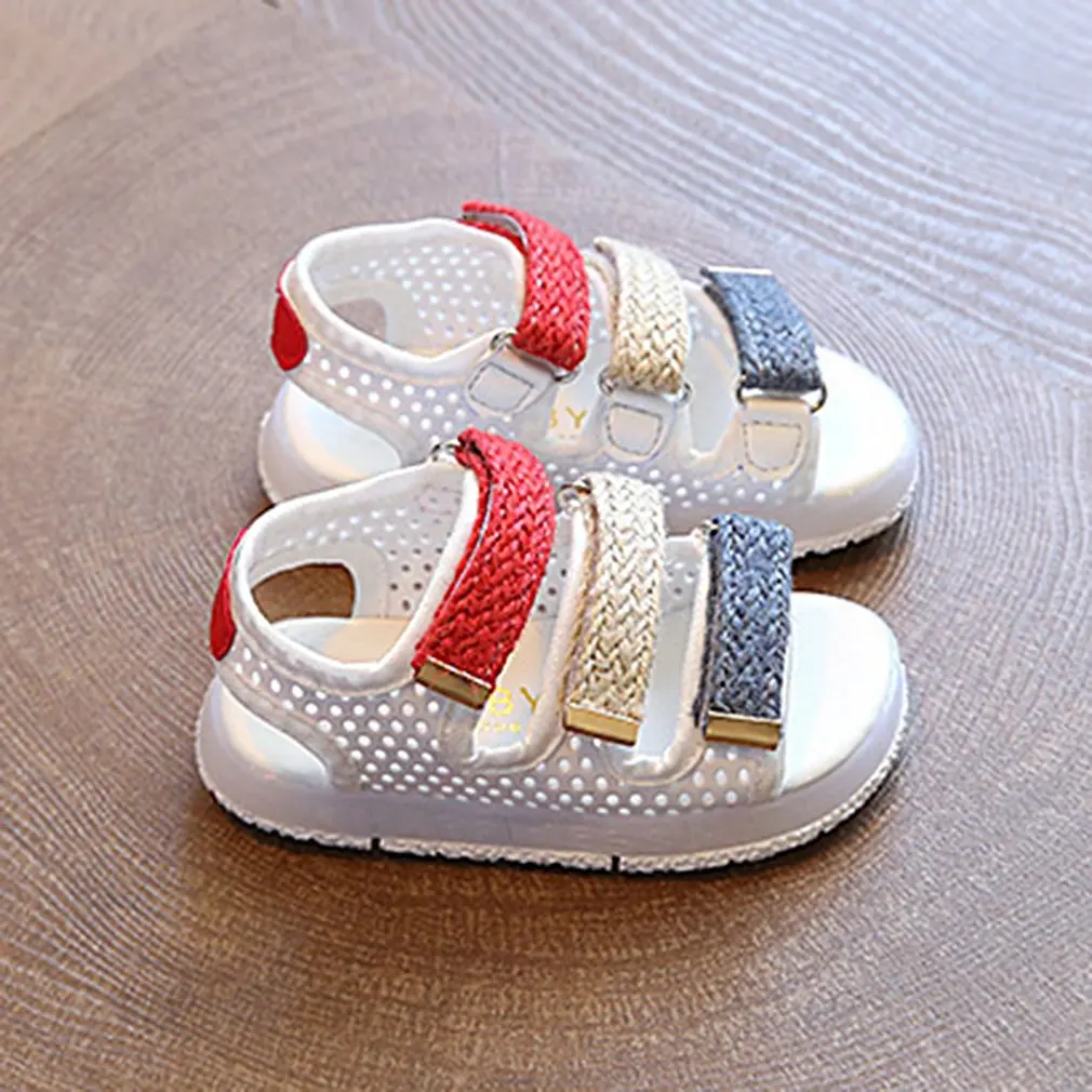 Светодиодные сандалии детская светящаяся обувь летняя спортивная для маленьких