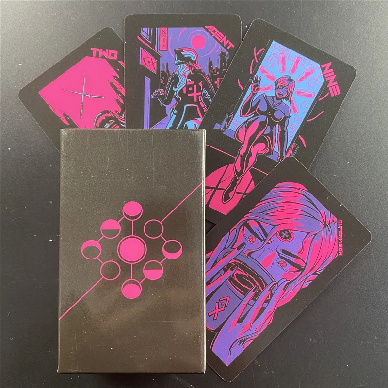 78pcs Neon Tarot Deck Pocket Size With Tuck Box Cards for Fate Divination Board Game | Спорт и развлечения