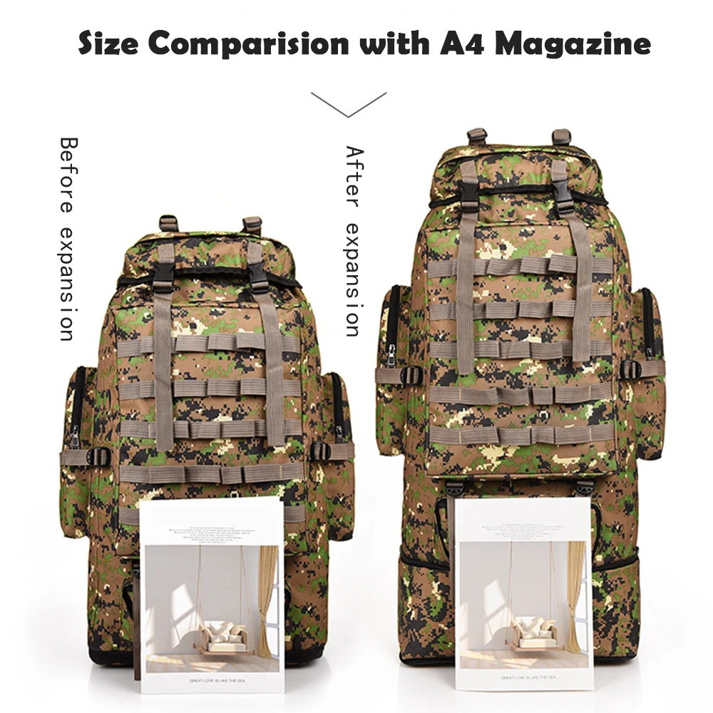 Outdoor 100L Large Capacity Mountaineering Training Hunting Backpack Molle Bug-out Bag Survival Exploration Trekking bag | Спорт и